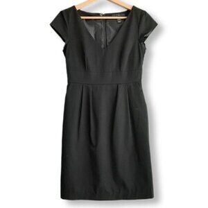 H&M | Classic Defined Waist V-Neck Sheath Dress Mini Black Sz 4
